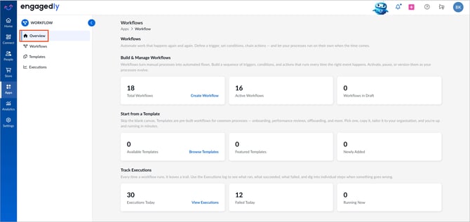 Actions in workflow overview1