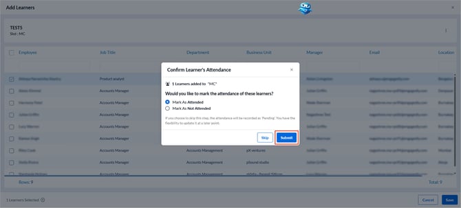 Add and manage attendees in a training2
