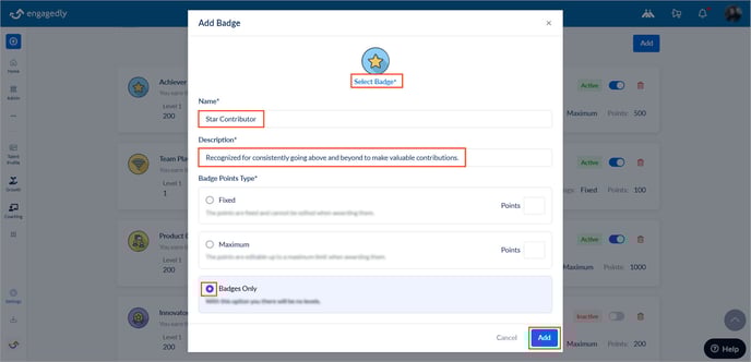 Add and manage company badge1