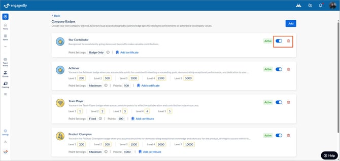 Add and manage company badge2-1