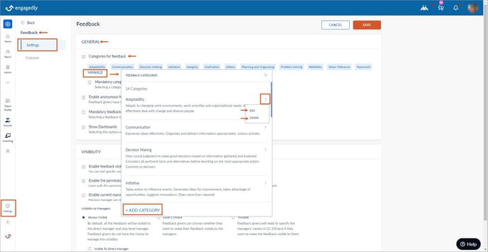 Add and manage feedback categories 1