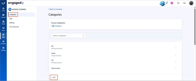 Add and manage learning categories1