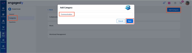 Add and manage question categories in team pulse1