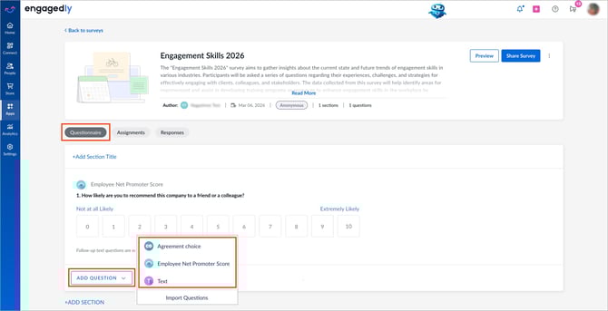 Add and manage questions in a survey3