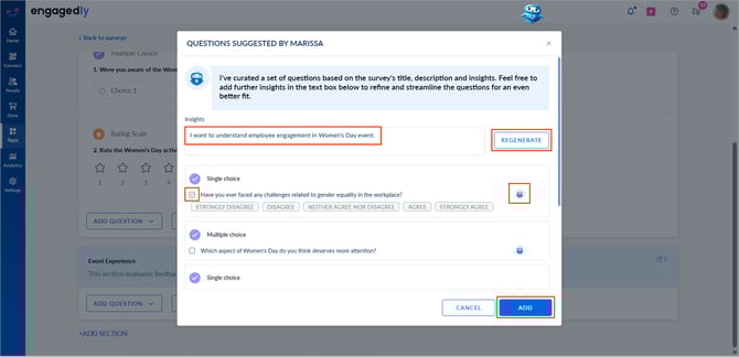Add and manage questions in a survey4