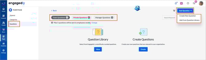 Add and manage questions in team pulse1