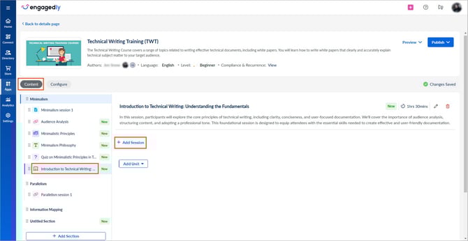 Add and manage sessions in a training1