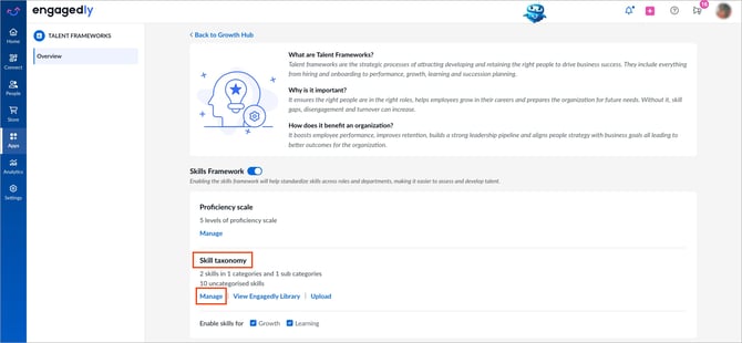 Add and manage skill categories and subcategories1-1