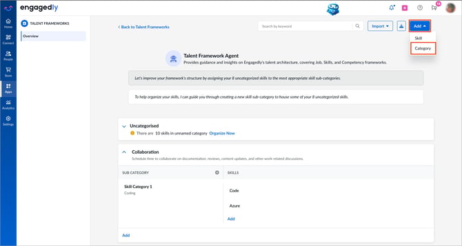 Add and manage skill categories and subcategories2-1