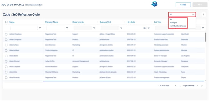 Add reviewees to a 360 feedback cycle2