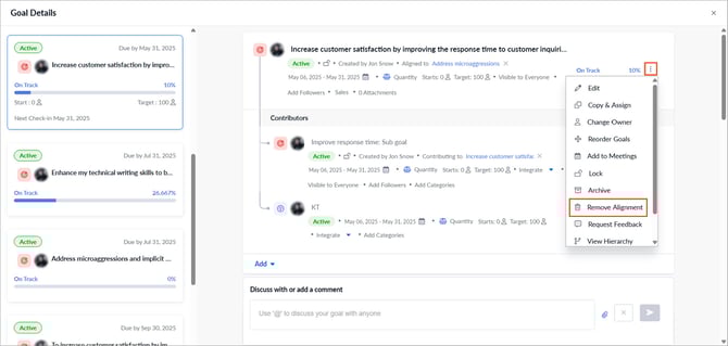 Align an individual goal