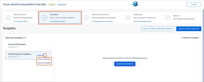 Assign a 360 feedback template to reviewees4