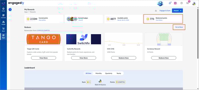 Check your redeemable points1