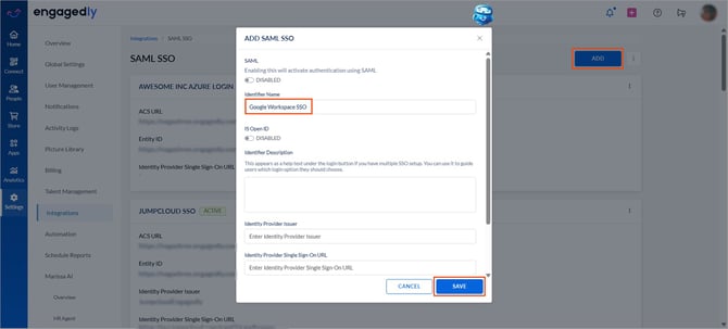 Configure Google Workspace SSO with Engagedly1