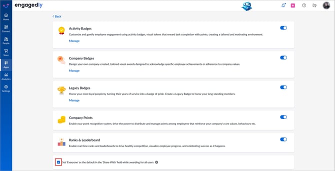 Configure default audience for rewards1