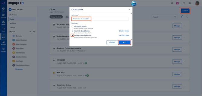 Create a performance review cycle2-1