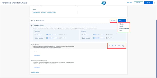 Create a performance review template2