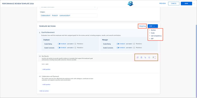 Create a performance review template2
