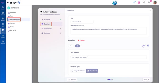 Create an instant feedback1