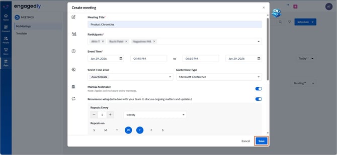 Create and import a meeting1