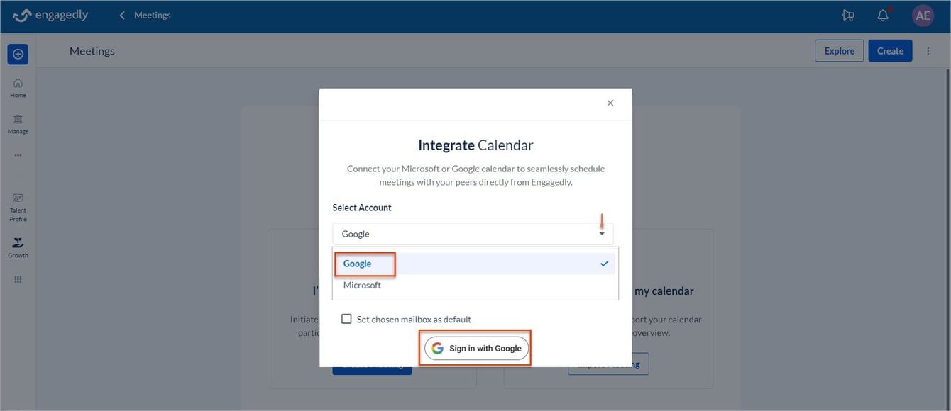 Create and import meeting