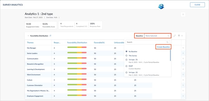 Create and manage baselines in an engagement survey2