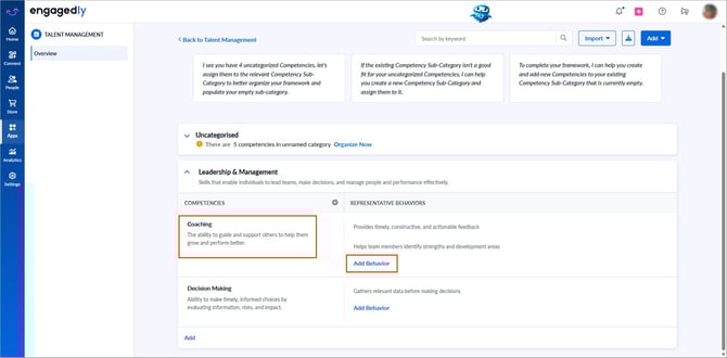 Define representative behaviors1
