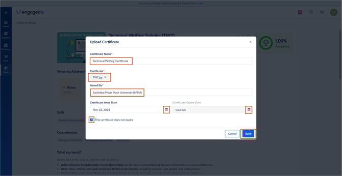 Download and manage learning certificates5