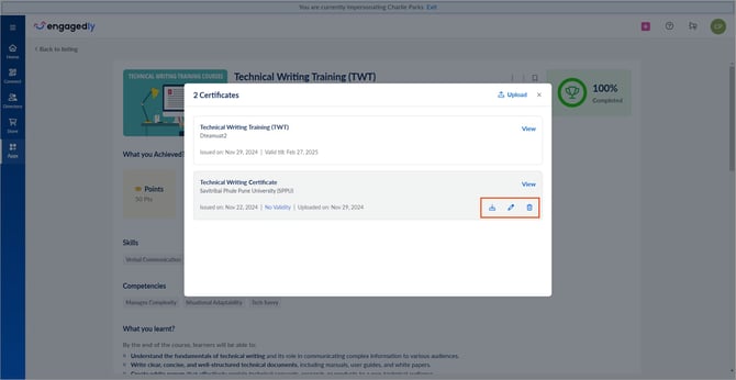 Download and manage learning certificates6