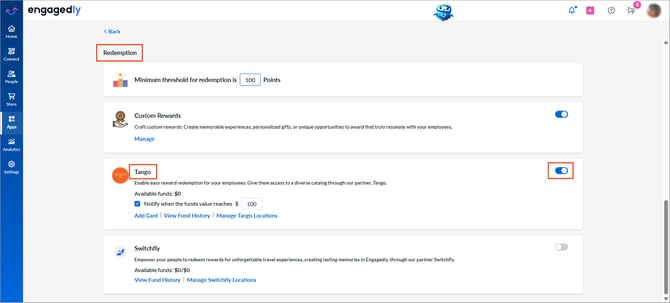 Enable and configure Tango integration1