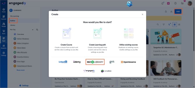 Import courses from integrated learning application1