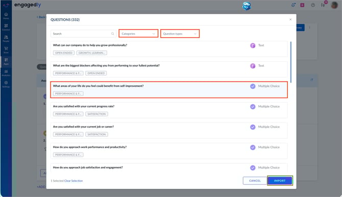 Import questions to a survey3