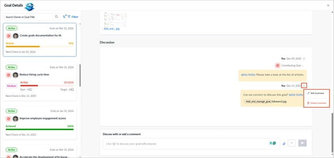 Initiate a discussion on a goal2