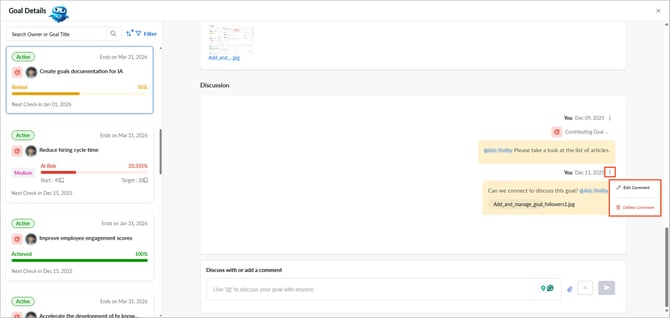 Initiate a discussion on a goal2