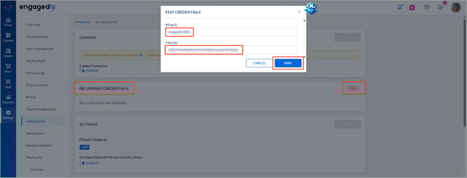 Integrate BizLibrary with Engagedly3