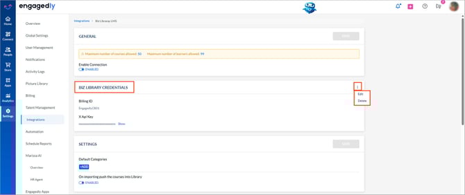 Integrate BizLibrary with Engagedly4