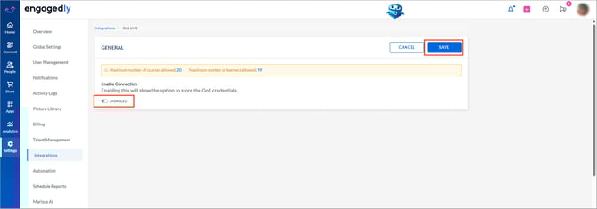Integrate Go1 with Engagedly2