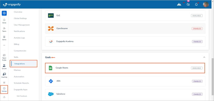 Integrate Google Sheets with Engagedly1