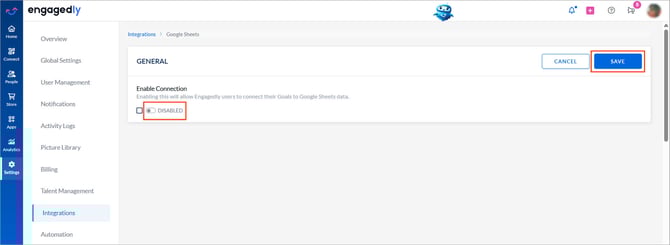 Integrate Google Sheets with Engagedly2-2