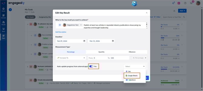 Integrate Google Sheets with Engagedly4