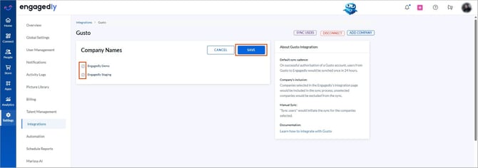 Integrate Gusto with Engagedly6