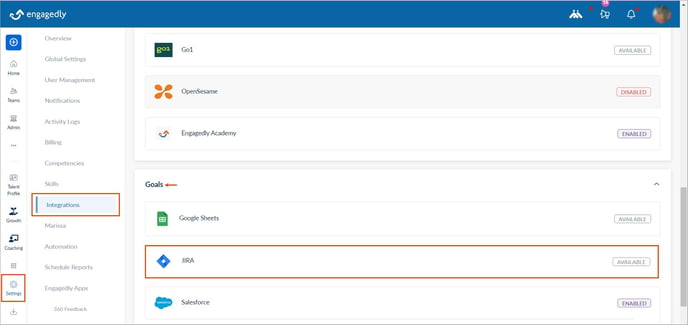 Integrate Jira with Engagedly1-1