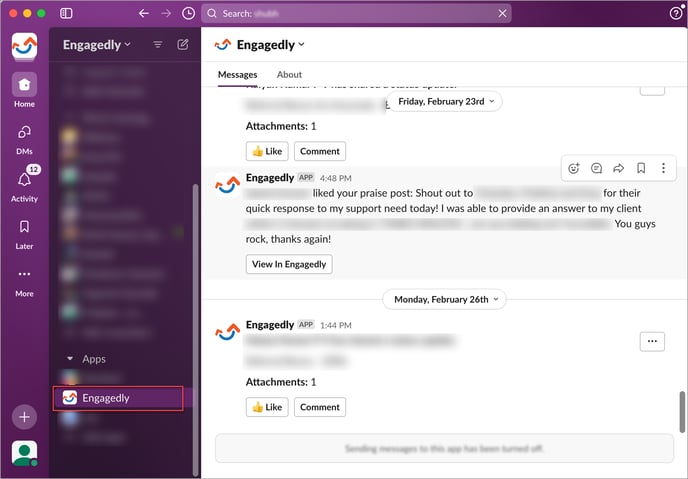 Integrate Slack with Engagedly
