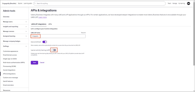 Integrate Udemy with Engagedly10