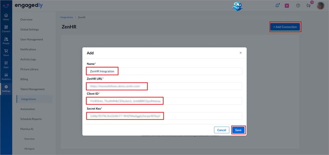 Integrate ZenHR with Engagedly2
