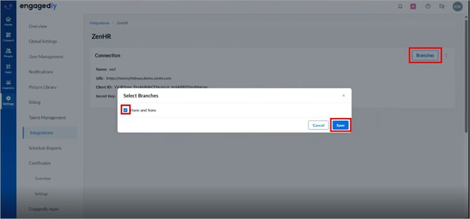 Integrate ZenHR with Engagedly3