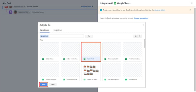 Link goals with Google Sheets2-1