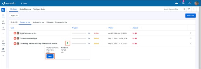 Link goals with Google Sheets6-1