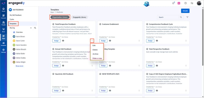 Manage a 360 feedback template1