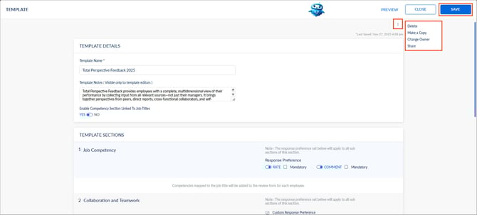 Manage a 360 feedback template2